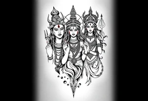 Lord Shiva, Godess Kali, Godess Lilith Together tattoo idea