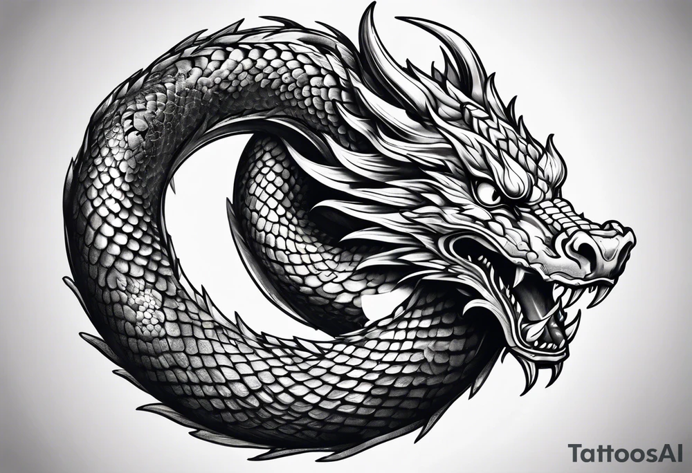 Snake dragon tattoo idea