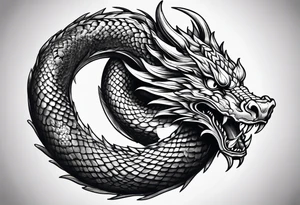 Snake dragon tattoo idea