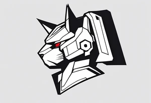 gundam cat wrist tattoo black and white minimalistic tattoo idea