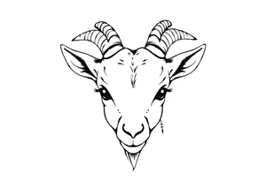 cute goat face tattoo idea