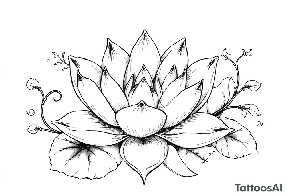 Water lily, earth, air, fire, water, tree, wiccan tattoo idea