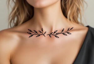 Olive branches for collarbone tattoo idea