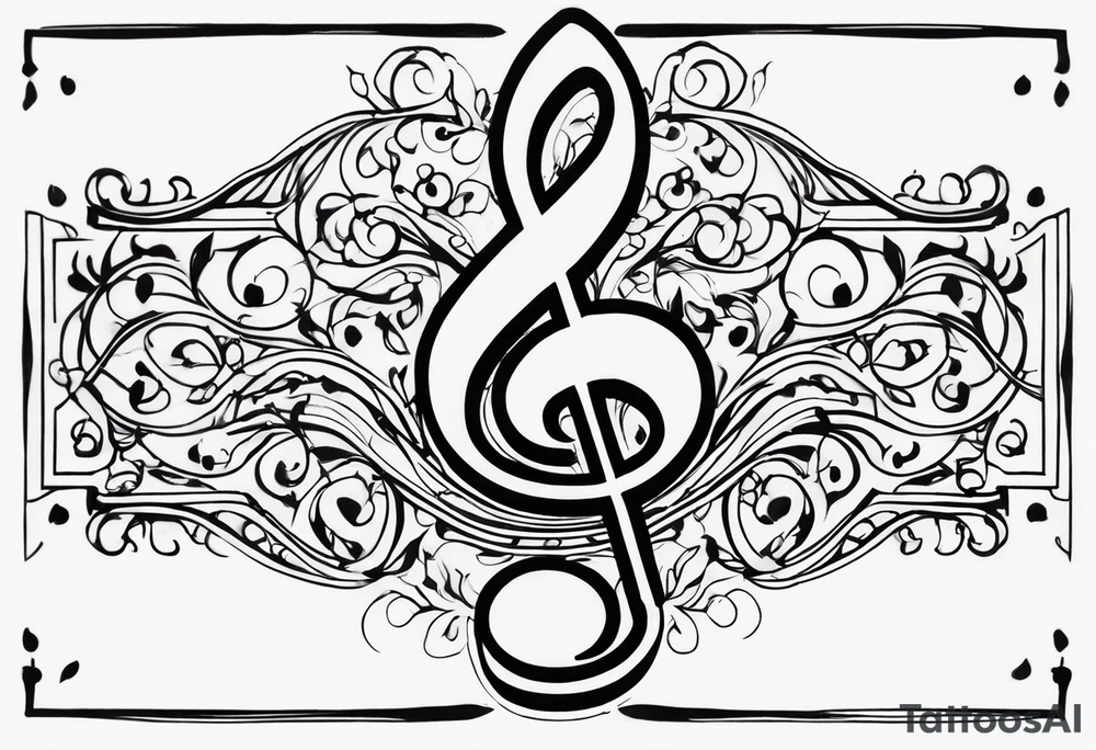 music note sleeve tattoo idea