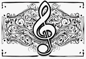 music note sleeve tattoo idea