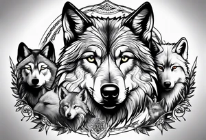 Wolfs and 4 cubs tattoo idea