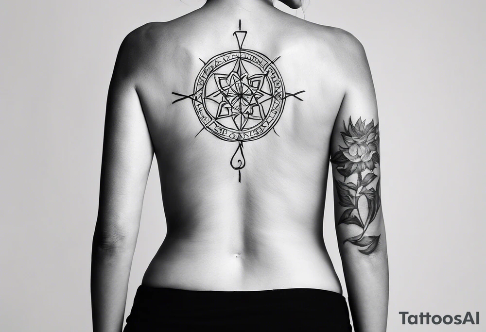 I want a tatoo on my back to show my life journey with a minimalist style. 
. Until January 9,2023, at the age of 45, my life was dark, painful, and repeating patterns of unimaginable trauma and abuse. On January 9, 2023, my current abuser was going to kill me. I had excepted my fate and was ready for it all to stop. However, in a second of time, I chose to live and escaped. After a year a healing my inner child, facing my inner demons and heavy shadow work, my inner child and I found our self worth. We've learned to love and except all that we are, and see the world with fresh eyes. The world is so colorful now. Energies surround us. We are no longer in constant survival mode, and we will spend every second we have left living. tattoo idea