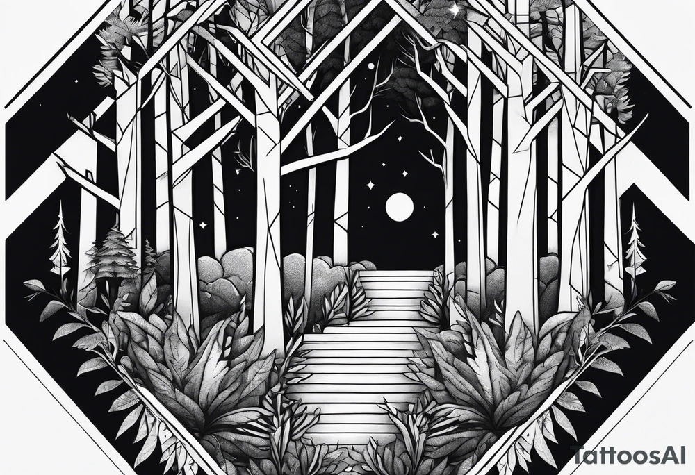 Dense forest tattoo idea