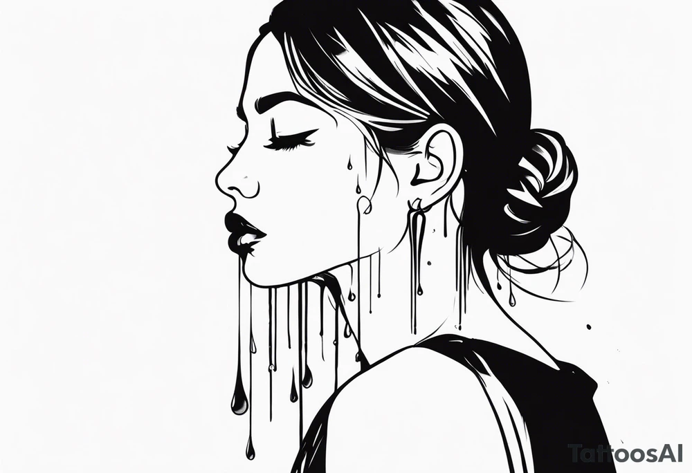 Tears ricocheting off person tattoo idea