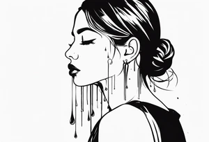 Tears ricocheting off person tattoo idea