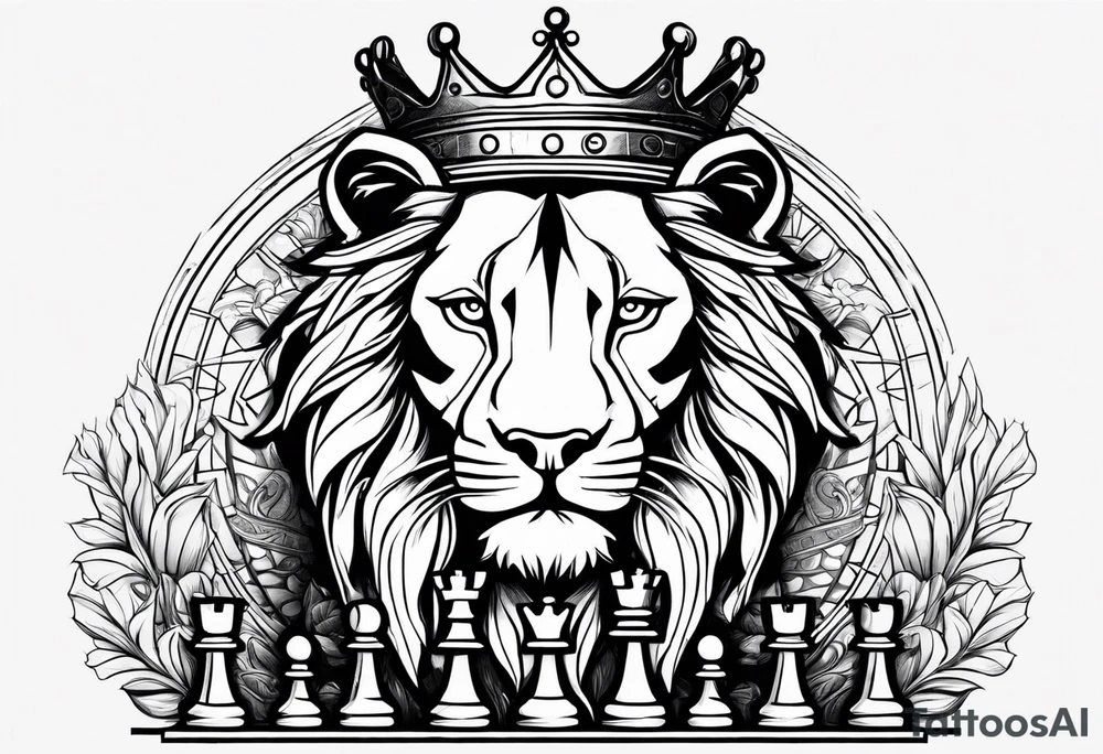 Chess king piece with lion tattoo idea