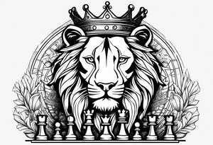 Chess king piece with lion tattoo idea