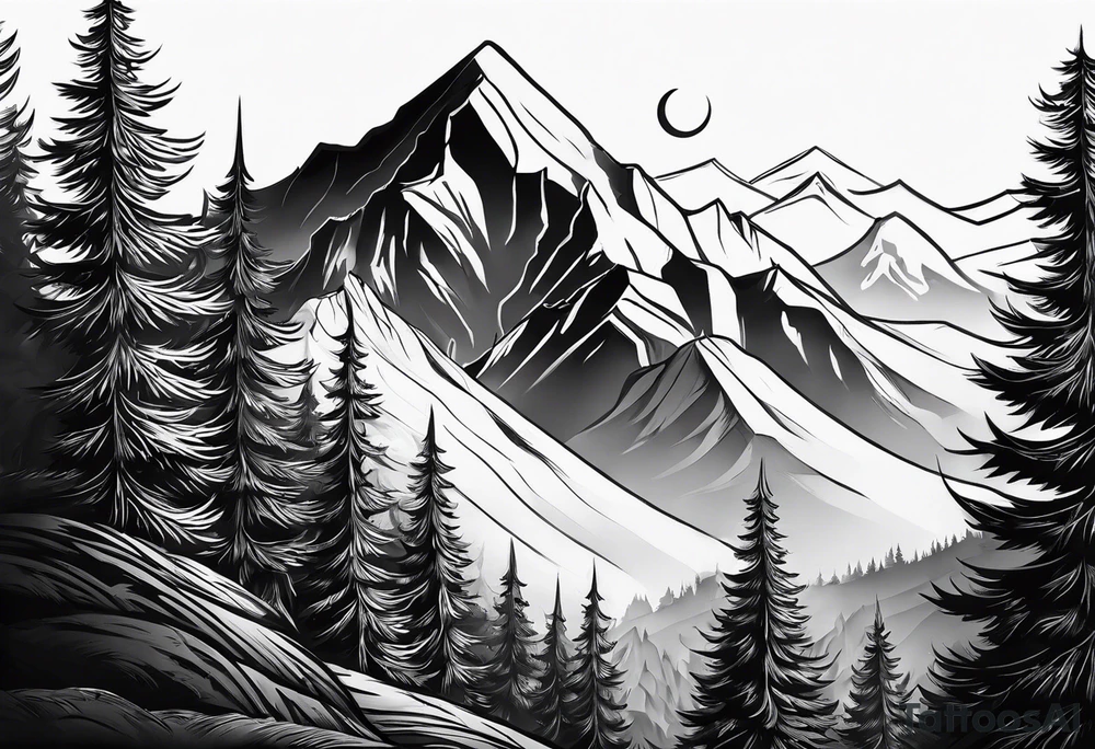 Simple mountain tattoo idea
