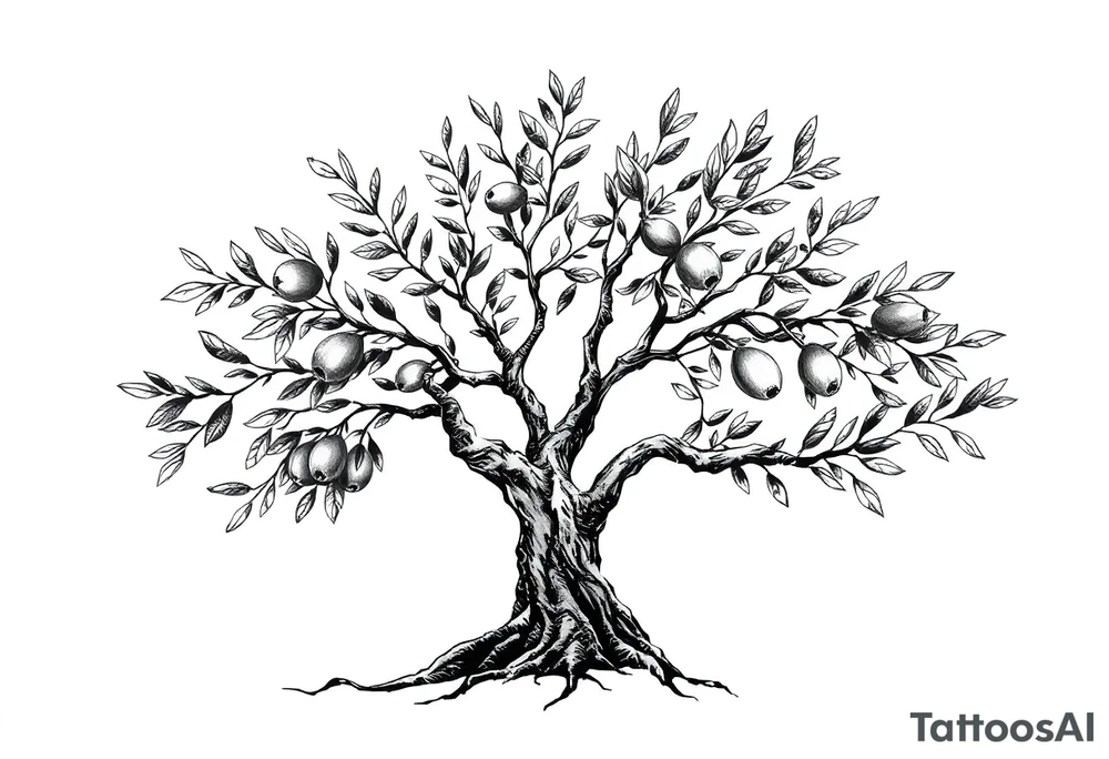 Olive tree tattoo idea