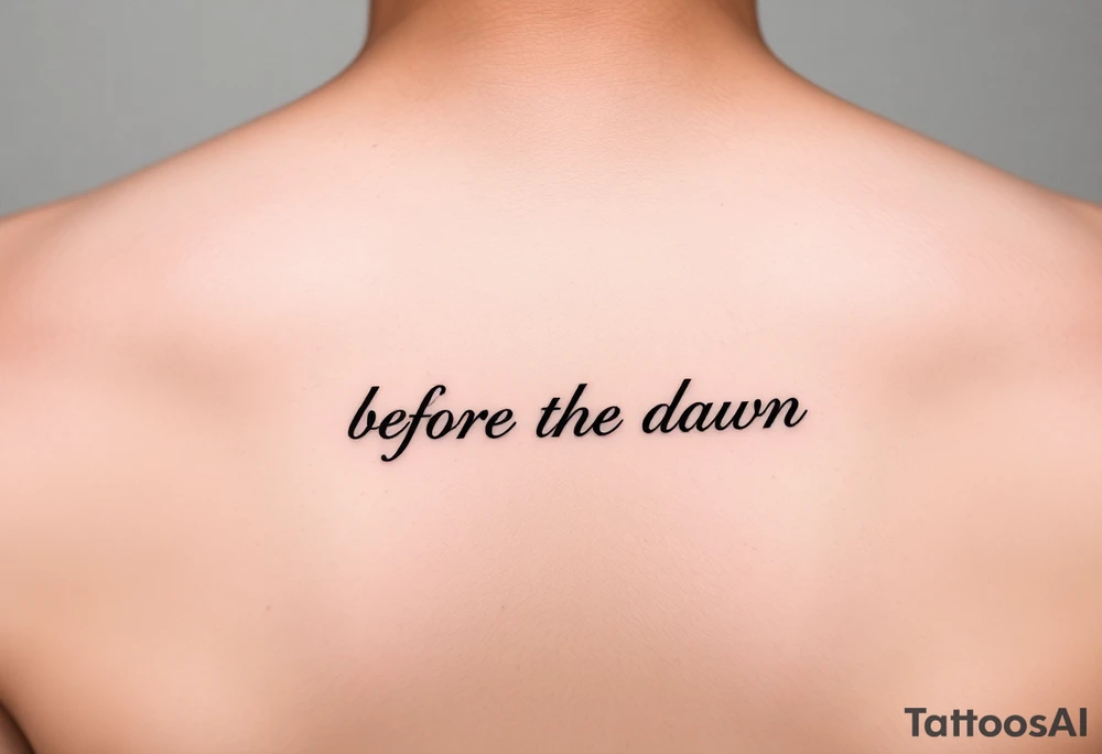 Darkness before the dawn quote dainty fine line tattoo idea