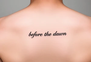 Darkness before the dawn quote dainty fine line tattoo idea
