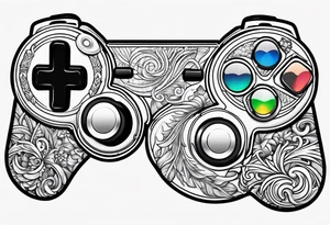 gamepad, coin, samoa tattoo idea