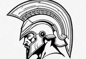ultra-fine line linework vector of a spartan from the side tattoo idea