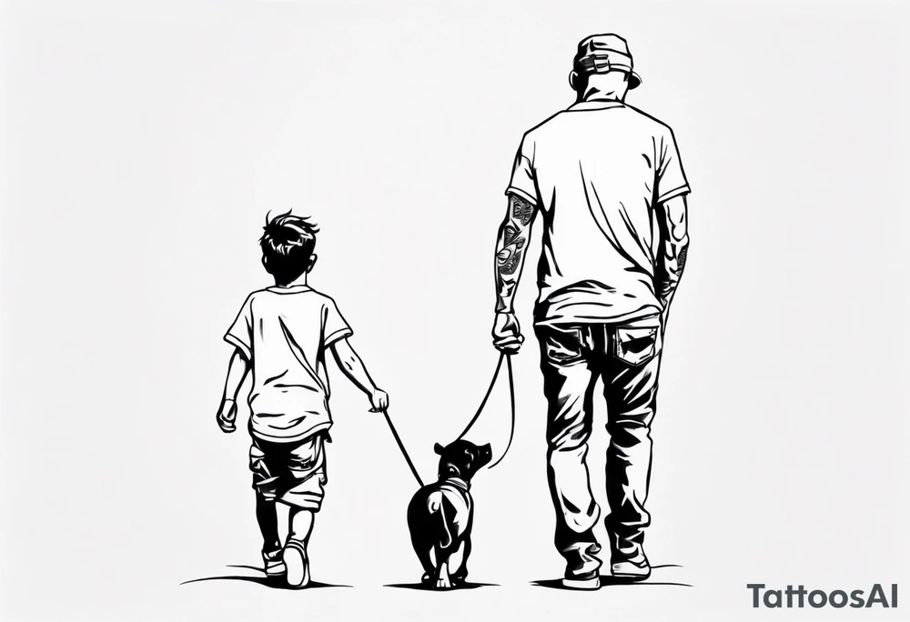 dad and son walks away tattoo idea