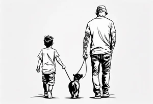 dad and son walks away tattoo idea