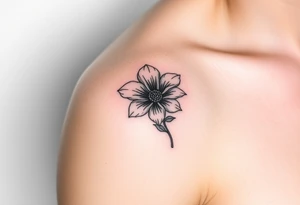 January December July birthday flower  with diamond tattoo idea