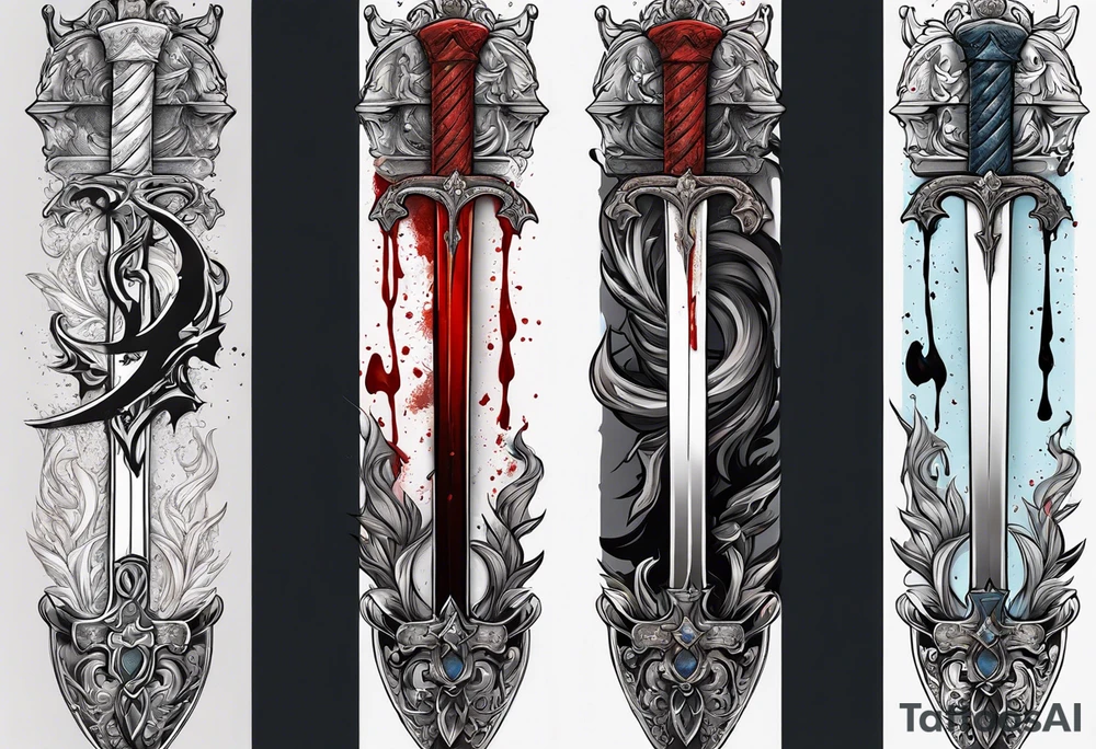 sword with blood dripping off tattoo idea