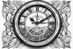 watch face with date of apr 8th tattoo idea