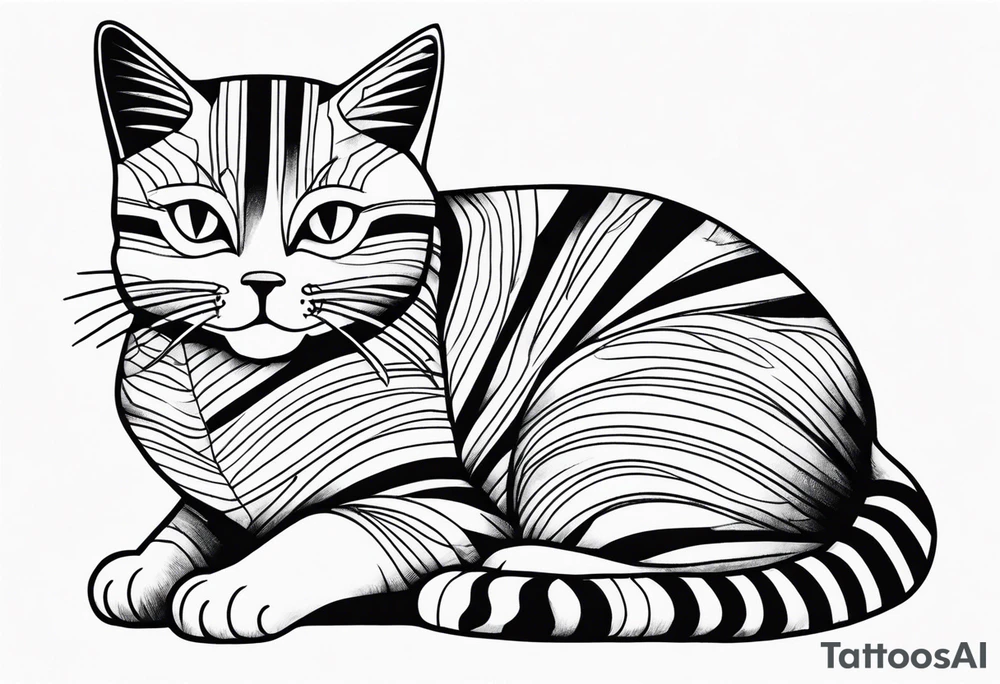 Striped cat tattoo idea