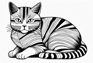Striped cat tattoo idea