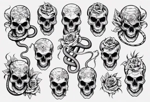 snake with skull tattoo idea