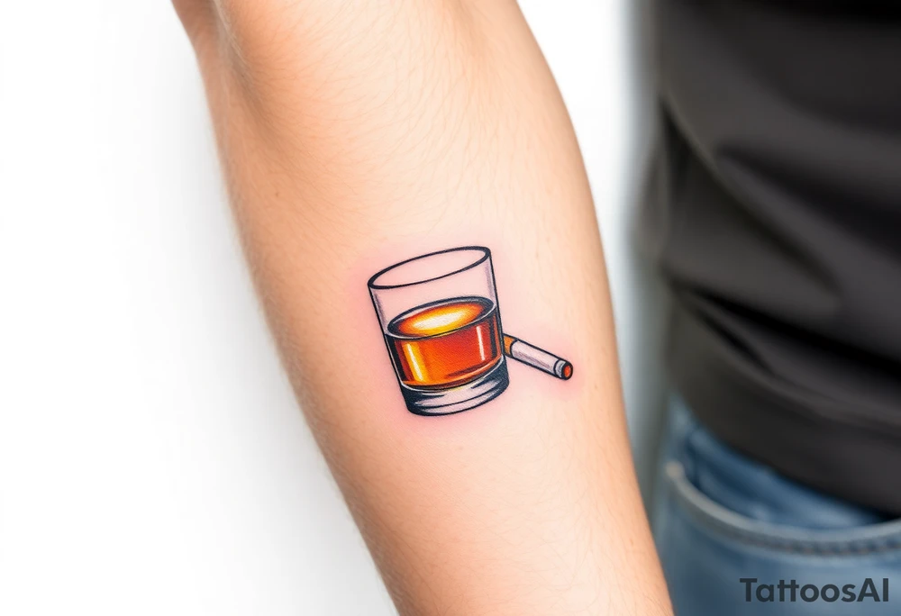 Shot of whiskey and a cigarette tattoo idea