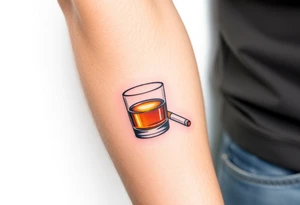 Shot of whiskey and a cigarette tattoo idea