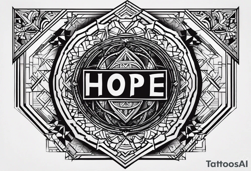 HOPE на пальцах руки четыре слова H O P E tattoo idea
