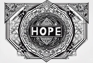 HOPE на пальцах руки четыре слова H O P E tattoo idea