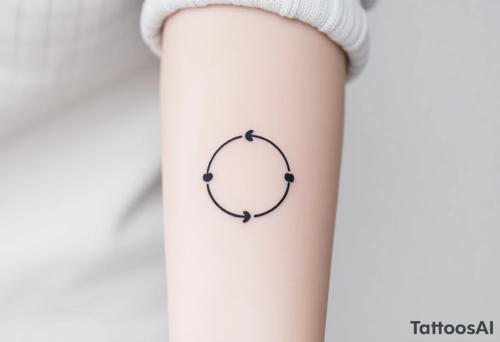 Rewind circle with play pause and stop in the circle tattoo idea