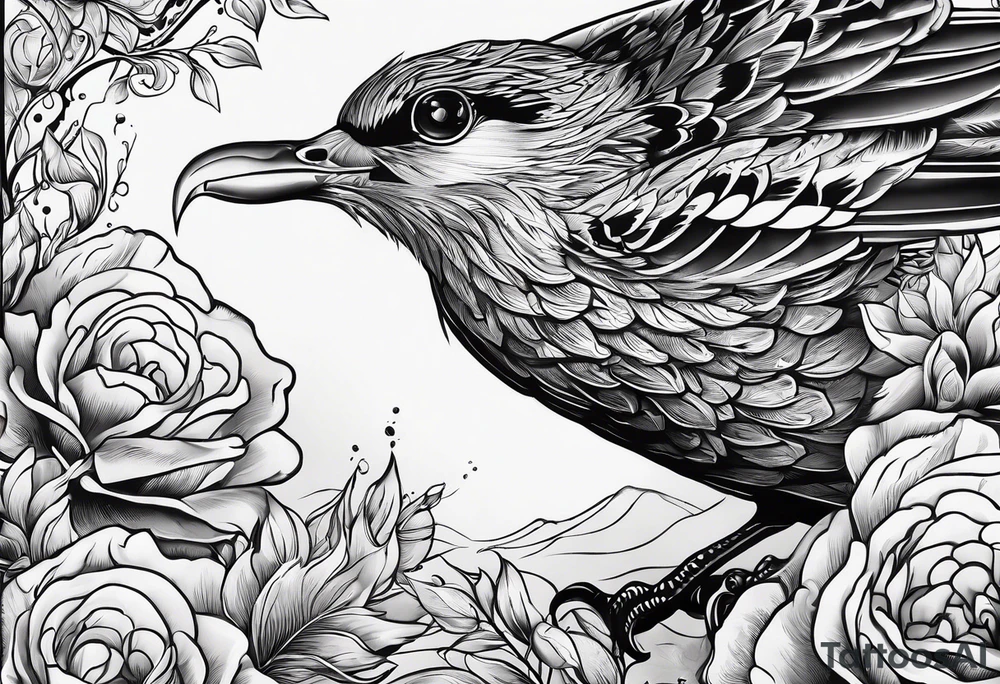 Eine weiße Taube von der Seite tattoo idea