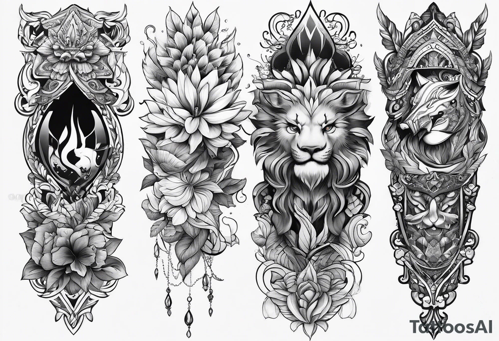 Full leg tattoo design tattoo idea
