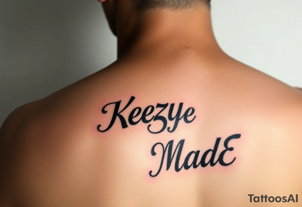 Rounded bubble style lettering as one  (KeezY MadE) tattoo idea