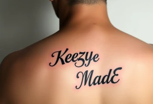 Rounded bubble style lettering as one  (KeezY MadE) tattoo idea