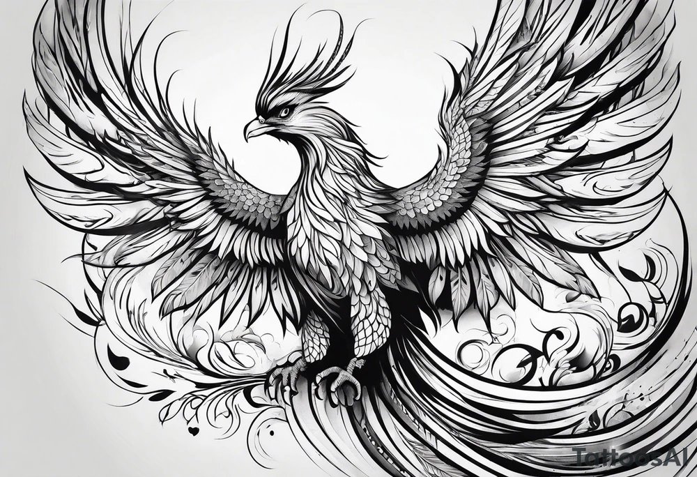 Phoenix arm sleeve tattoo idea