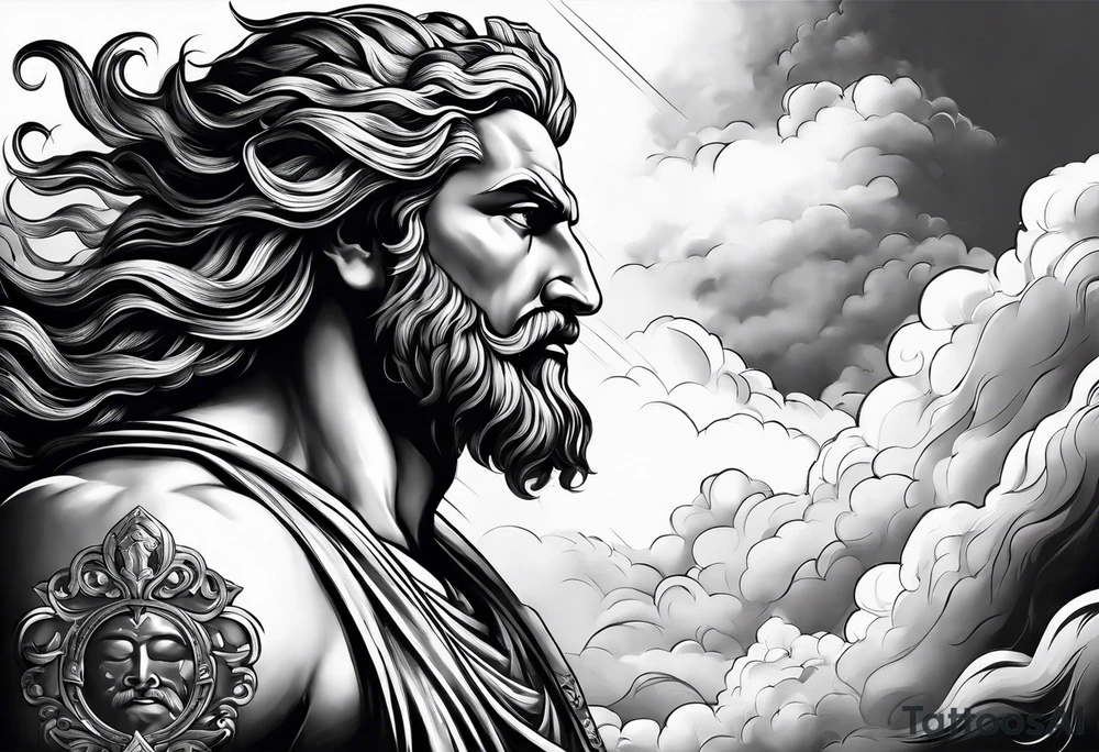 Zeus in the clouds tattoo idea