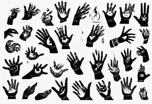 a hand acting like a hand puppet without the actual puppet tattoo idea