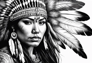 Native American woman tattoo idea
