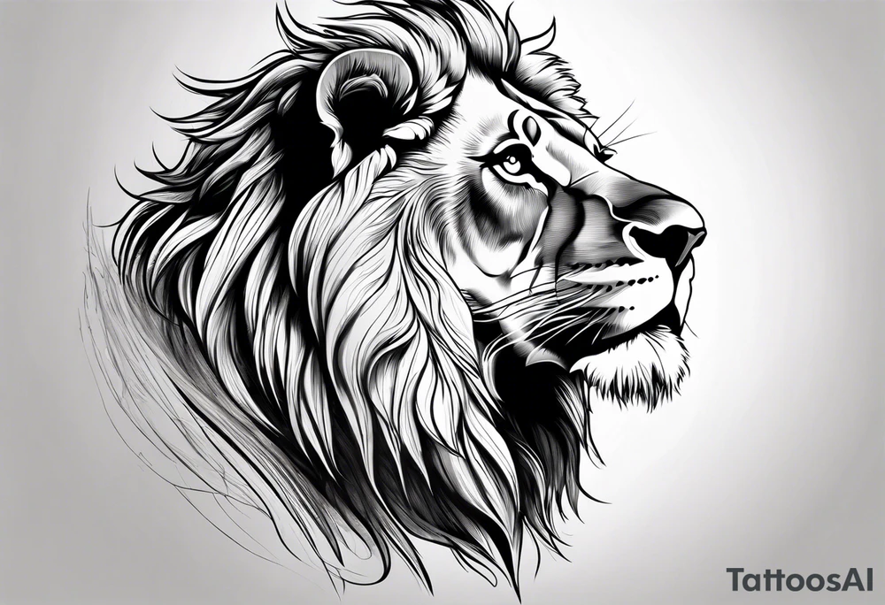 Lion face tattoo idea