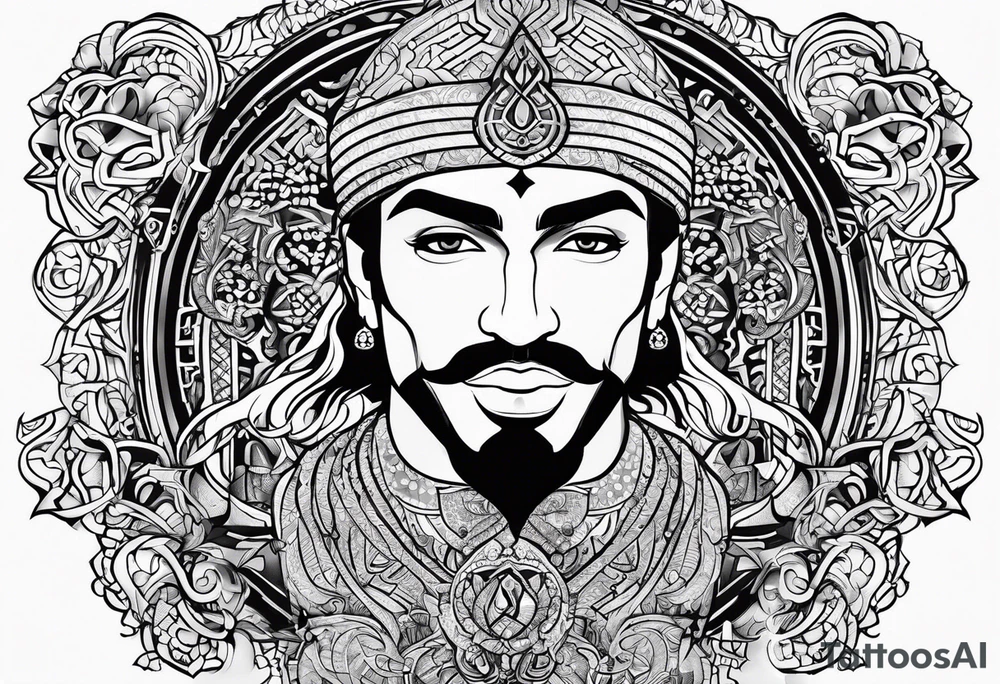 prince ali in arabic symbols tattoo idea