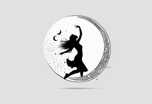 a moon with words that say dancing in the moonlight tattoo idea