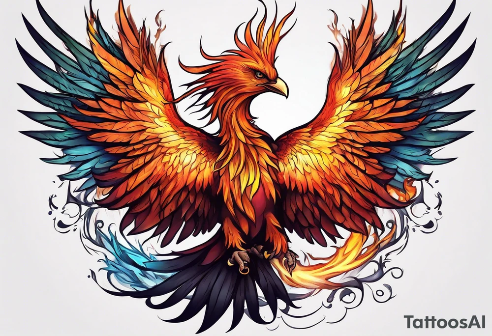 phoenix rising from the ashes tattoo idea