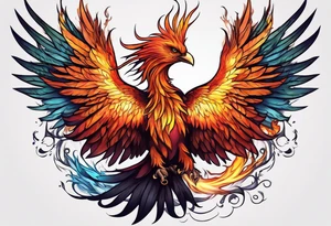 phoenix rising from the ashes tattoo idea