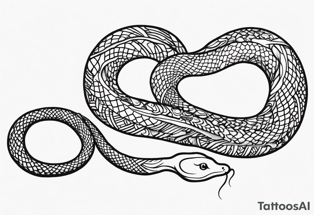 a snake who has swallowed a heart tattoo idea