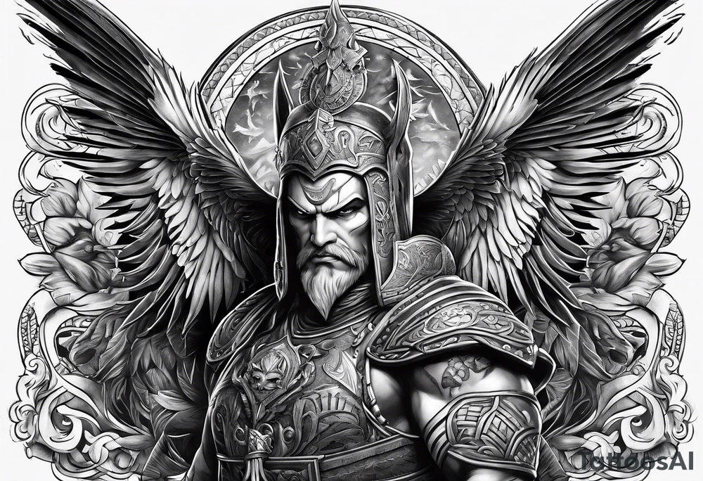 Batalla entre dioses egipcios tattoo idea